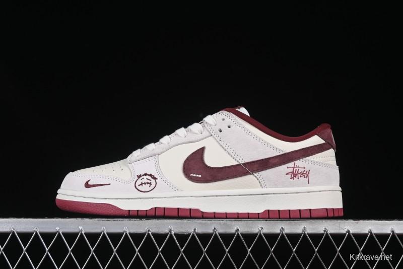 Nike SB Dunk Low Travis Scott x Stussy Triple Collaboration Anniversary Edition Custom Low-Top Casual Skate Shoes - KK1333-031