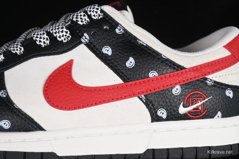 Nike SB Dunk Low Edison Chen Collaboration Graffiti Red Swoosh Anniversary Custom Low-Top Casual Skate Shoes - DJ2024-101