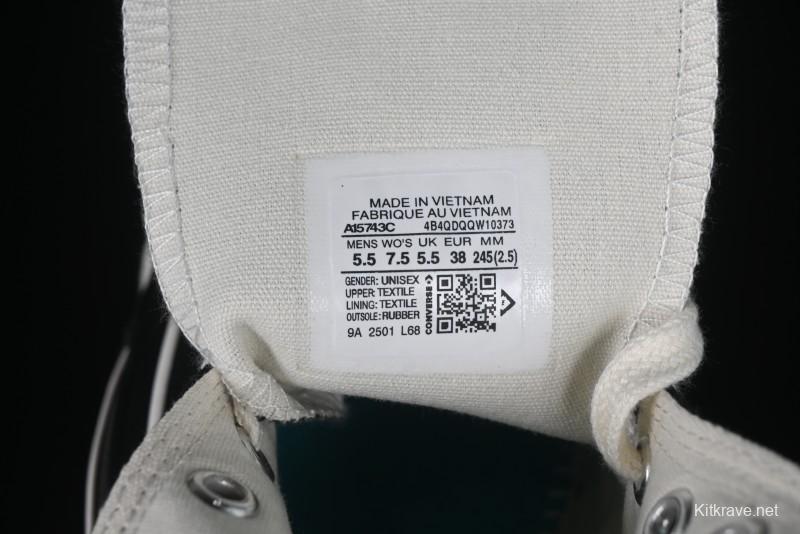 Converse Chuck 1970s High Top Canvas Sneakers with Star Stitch Design - A15743C