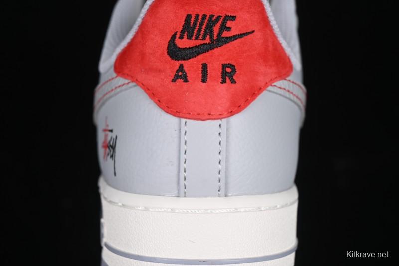Nike Air Force 1 '07 Low Stussy Lunar New Year Snake Limited Edition Grey Snake Low-Top Casual Sneakers - DM6688-027