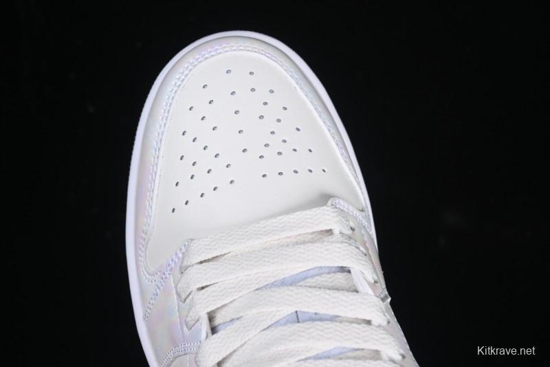Nike Air Jordan 1 Low "Year of the Snake 2025" Retro Basketball Shoes with Pearl Iridescent Finish - HF4080-001