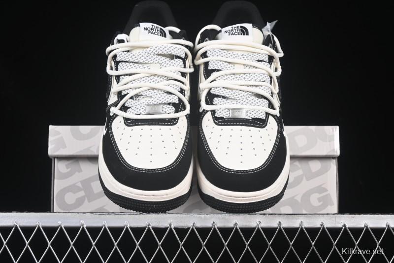 Nike Air Force 1 '07 Low The North Face Collaboration Suede Black Drawstring Casual Sneakers - SJ1198-101