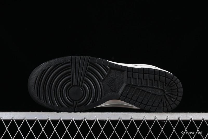 Nike SB Dunk Low Collaboration Three Swooshes Beige Black Color Low Top Casual Skateboarding Shoes - NK5639-321