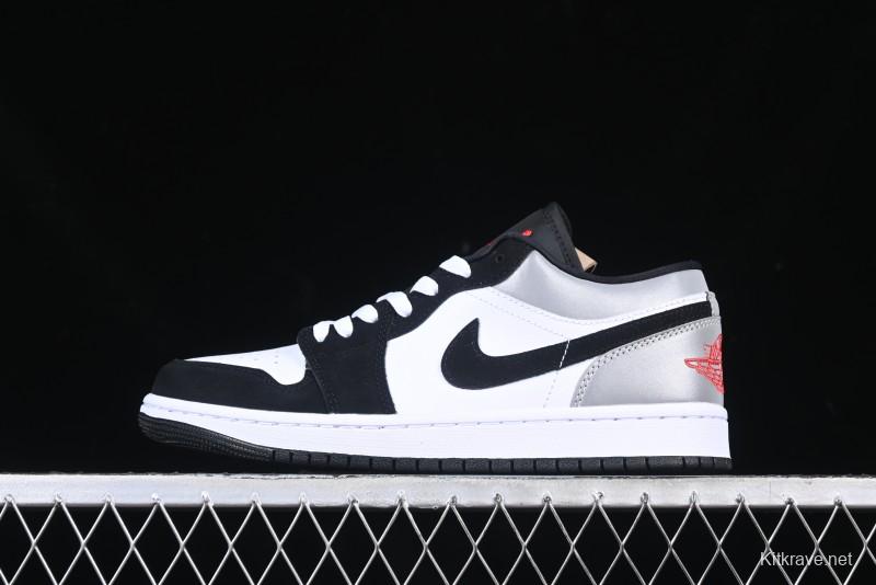 Nike Air Jordan 1 Low Retro Casual Sneakers with Black Swoosh - HF3148-106