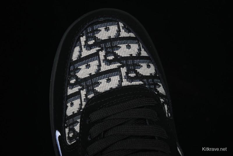 Nike Air Force 1 '07 Low Dior Collaboration Black Gum Knit Casual Sneakers - KK1988-058