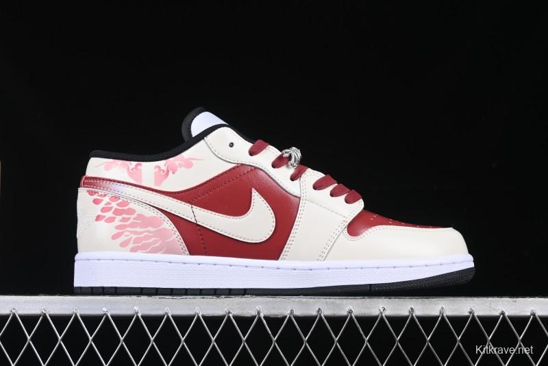 Nike Air Jordan 1 Low OG Retro Basketball Shoes Snake Year Limited Edition - 553558-132