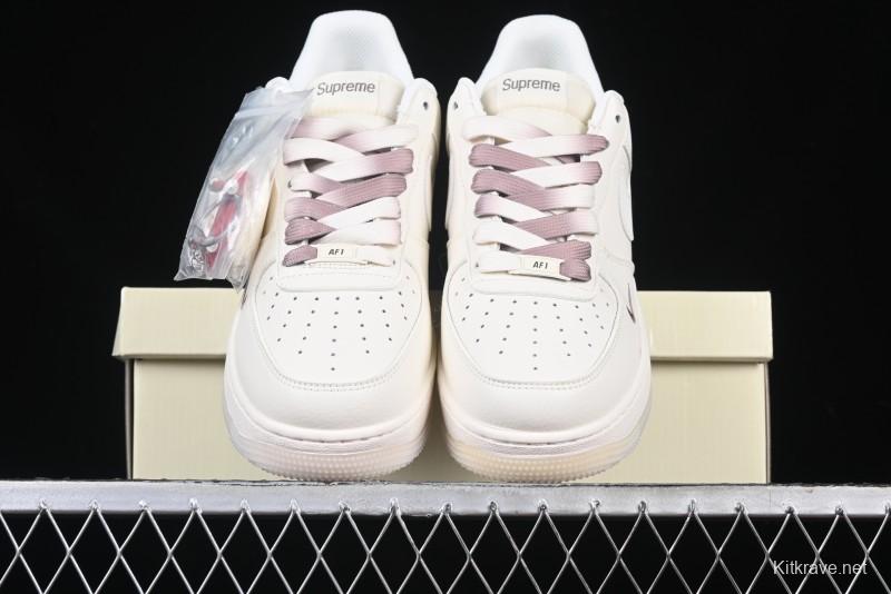 Nike Air Force 1 '07 Low Supreme Collaboration - Beige/Brown Colorway Low-Top Casual Sneakers BB7577-215