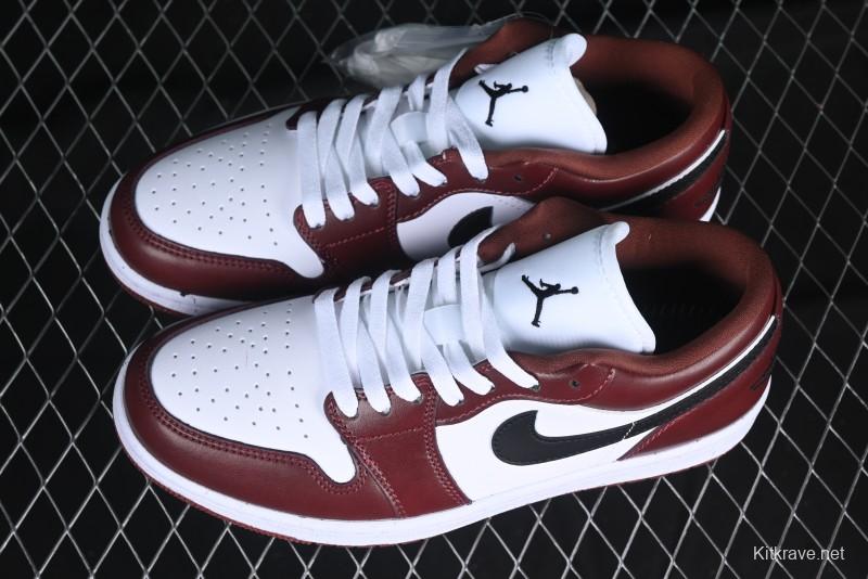 Nike Air Jordan 1 Low AJ1 Retro Lifestyle Sneakers in White and University Red - HF3148-102