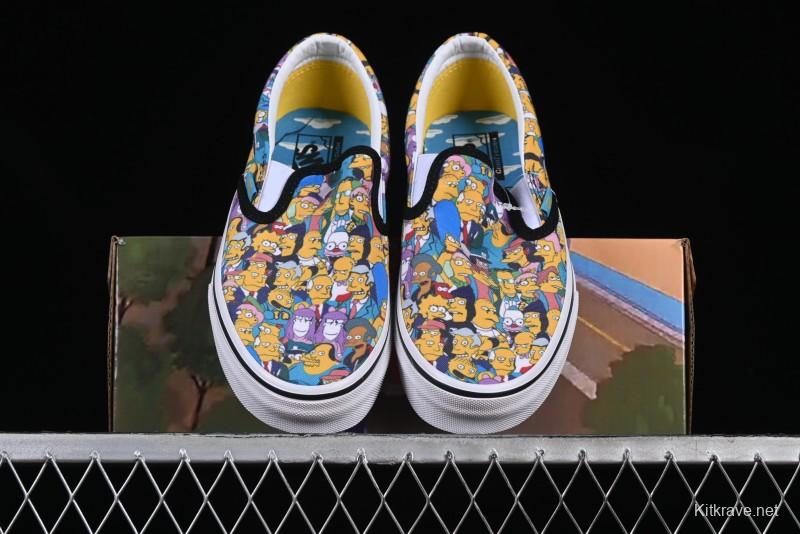 Vans Slip-on Pro Simpson Family All Over Print Low Top Skate Shoes - VN0A3WMD1TJ