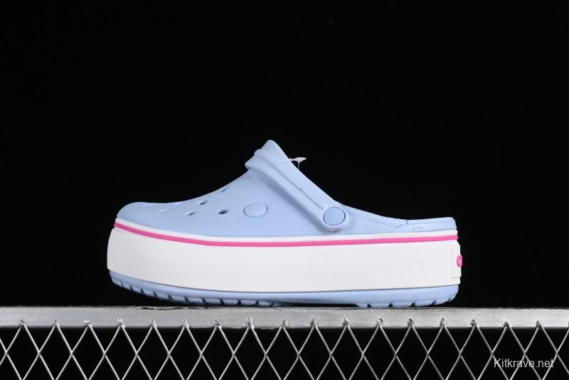 Crocs Crocband Platform Rainbow Comfortable Thick-Soled Clogs - B.D4