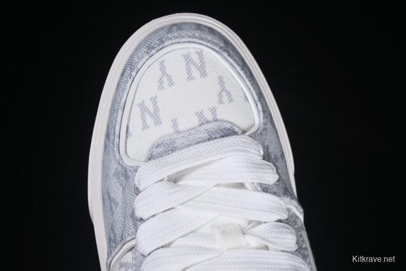New York Yankees Chunky Liner Mid Denim Monogram Platform Sandals - 3ASXD065N50GRS