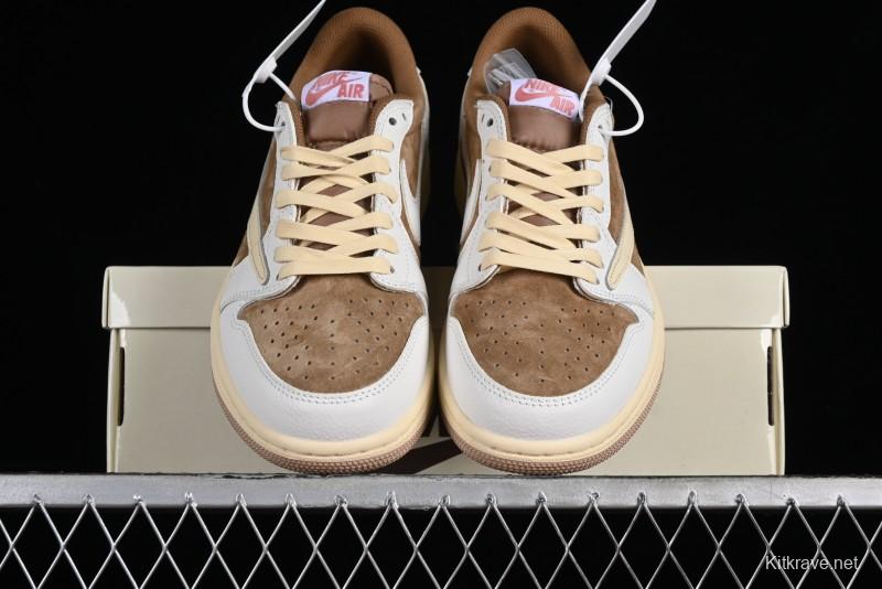 Nike Travis Scott x Air Jordan 1 Low OG AJ1 Reverse Swoosh Sneakers - DM7866-106