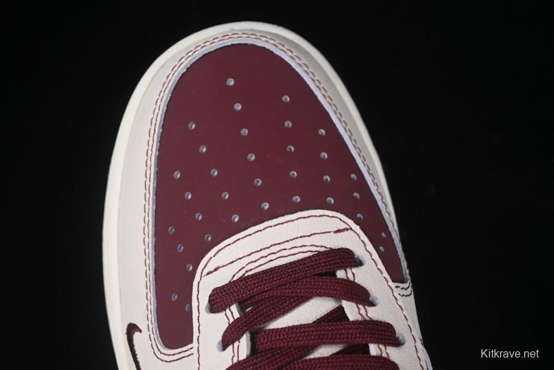 Nike Air Force 1 '07 Low Dior Collaboration Burgundy Low-Top Casual Sneakers - KK1988-046