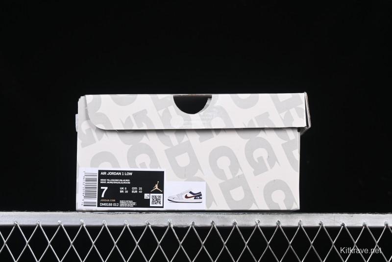 Nike Air Jordan 1 Low AJ1 The North Face Collaboration Grey Blue Red Hook Retro Basketball Shoes - DM9188-012