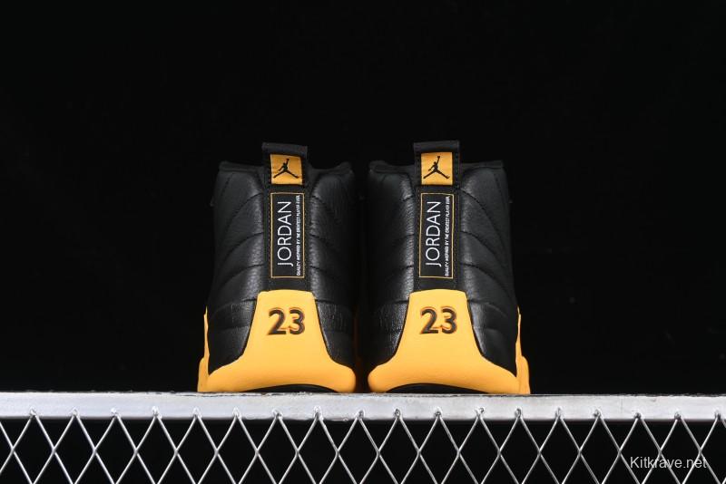 Nike Air Jordan 12 Retro Basketball Shoes in Black and Yellow - 130690-070