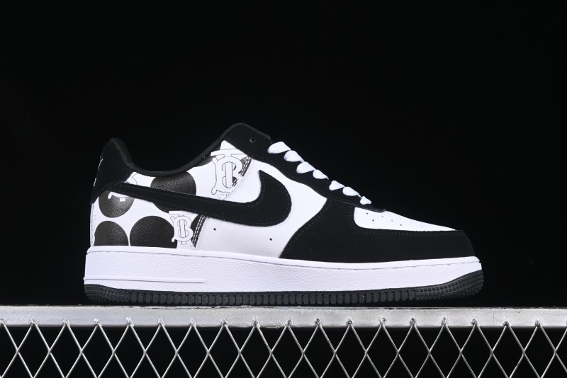 Nike Air Force 1 '07 Low Burberry Collaboration Black White Cow Print Casual Sneakers - DF0188-029