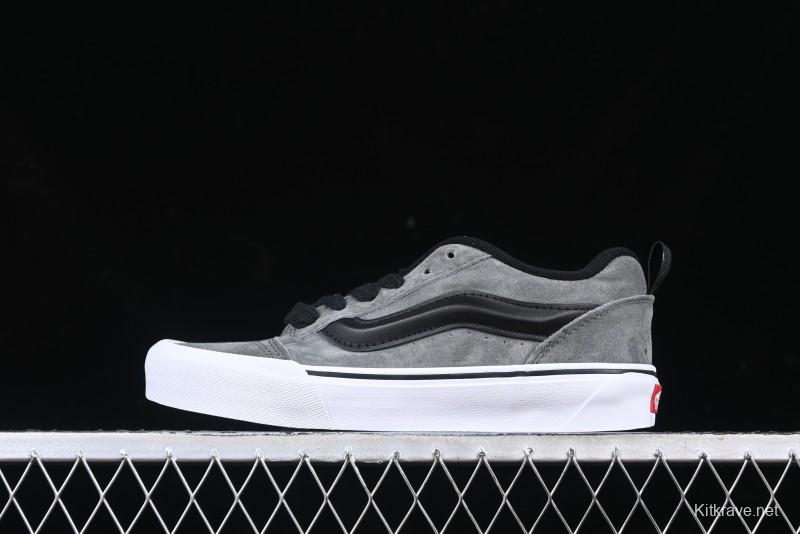 Vans Knu Skool Low-Top Retro Casual Vulcanized Sneakers in Grey Black - VN0009QCBDS
