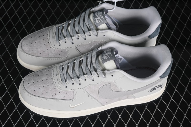 Nike Air Force 1 '07 Low Stussy Collaboration Galaxy Grey Low-Top Casual Sneakers - KK1988-055