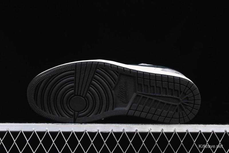 Nike Air Jordan 1 Low AJ1 The North Face Collaboration - Grey Black Toe Retro Basketball Shoes - XX3318-512