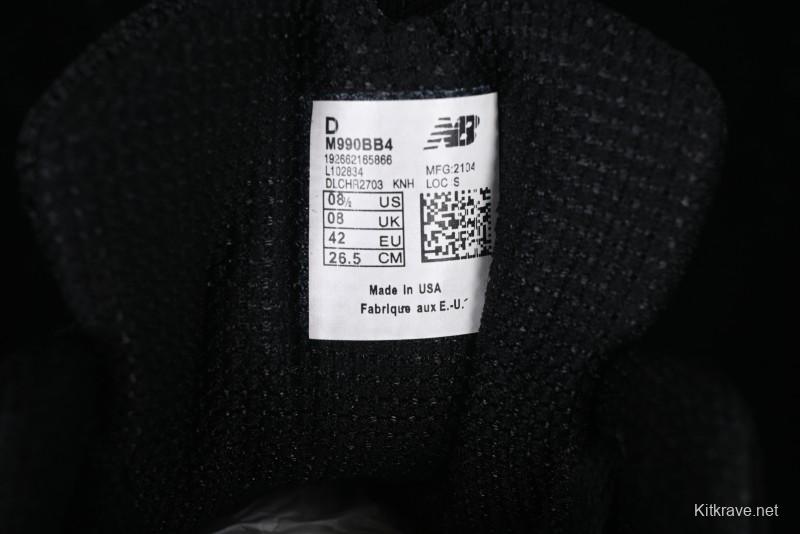 New Balance 990 Series Premium Retro Running Shoes with Carbon Midsole - M990BB4