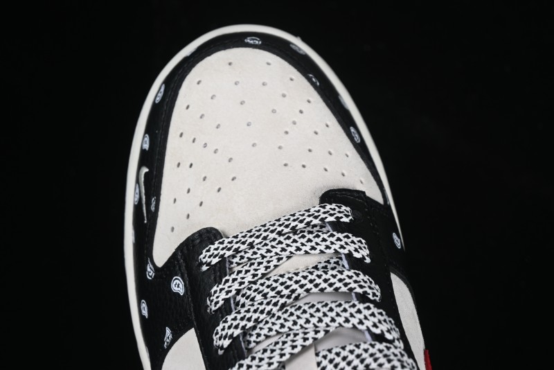 Nike SB Dunk Low Edison Chen Collaboration Graffiti Red Swoosh Anniversary Custom Low-Top Casual Skate Shoes - DJ2024-101