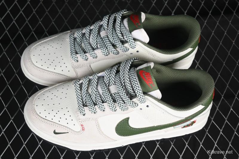 Nike SB Dunk Low UN Collaboration Year of the Snake Limited Edition Green Snake Swoosh Anniversary Custom Low-Top Casual Sneakers - DJ2024-070