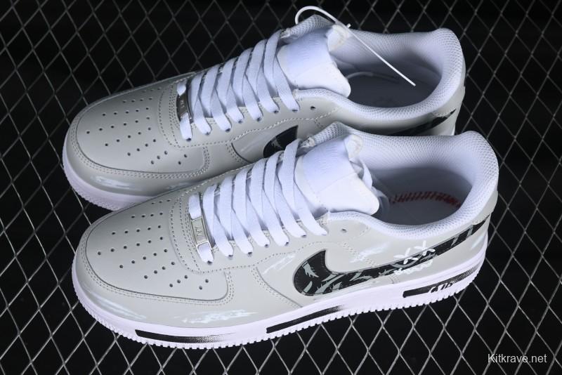 Nike Air Force 1 '07 Low Shadow Knight Grey White Black Casual Sneakers - CW2288-111