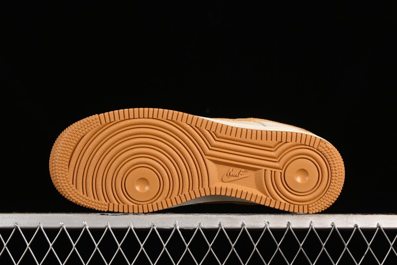 Nike Air Force 1 '07 Low Stussy Collaboration - Wheat Pig Leather Low-Top Casual Sneakers - HD1968-020