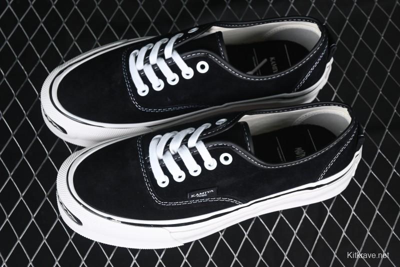 Kamiya Vulcanize Sneaker 23AW High-End Line Mihara Yasuhiro Dissolve Black White Suede Casual Low-Top Canvas Shoes - M.C3