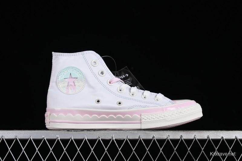 Converse Chuck 1970s Ice Cream Fun White Pink High Top Canvas Sneakers - A10947C