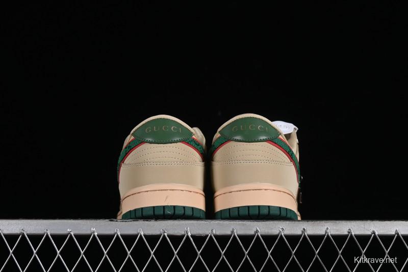 Nike SB Dunk Low Gucci Collaboration - Anniversary High-End Customized Low-Top Casual Sneakers - DQ1098-357