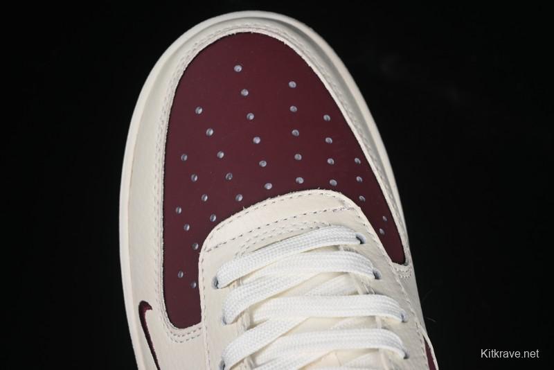 Nike Air Force 1'07 Low Supreme Collaboration Rice Wine Red Casual Sneakers - KK1988-070