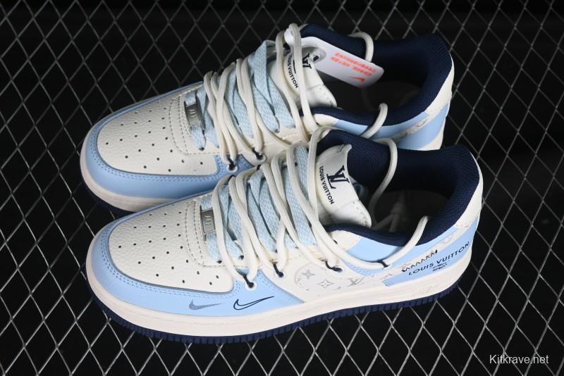 Nike Air Force 1'07 Low LV Collaboration University Blue Drawstring Casual Sneakers - DM6868-058
