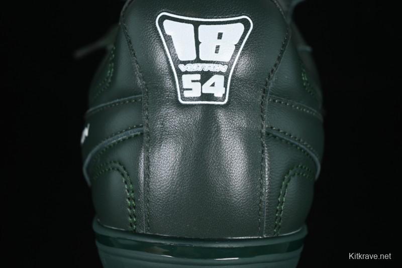 Louis Vuitton Footprint Soccer 2025 Spring Summer Collection Round Toe Lace-Up Low Top Lifestyle Casual Shoes - D.GREEN