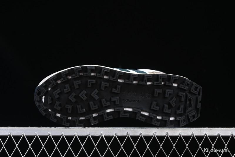 Adidas Retro-Inspired Sneakers - White, Grey & Green with Boost Sole