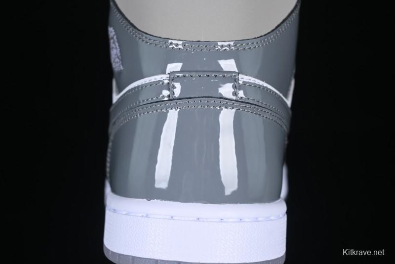 Nike Air Jordan 1 Mid AJ1 White Grey Mid Top Casual Sneakers - HF3193-100