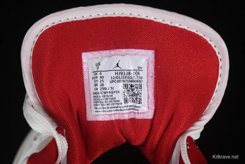 Nike Air Jordan 1 Low AJ1 White Red Low Top Casual Sneakers - HJ9338-106