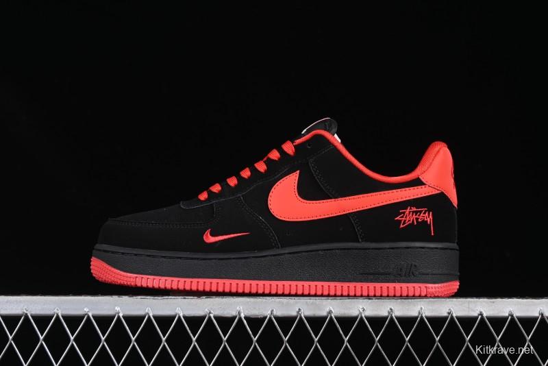 Nike Air Force 1'07 Low Stussy Collaboration Passion Orange Low-Top Casual Sneakers - DF0188-044