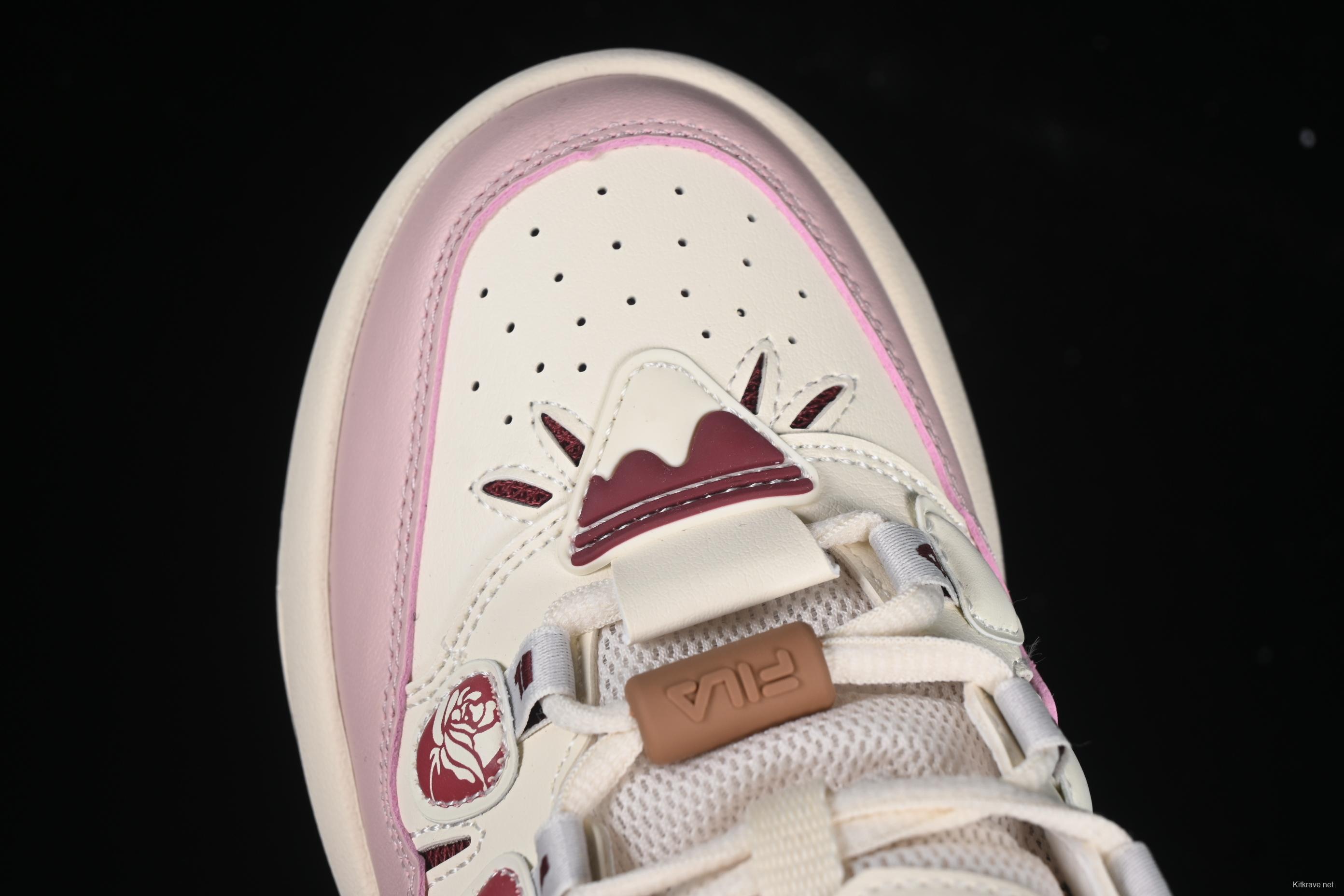 FILA x Artist Series – Limited Edition Drip Detailing Sneakers in Cream & Burgundy