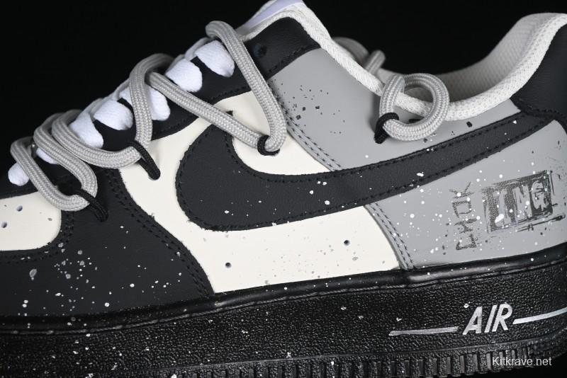 Nike Air Force 1'07 Low Star Graffiti Hand-Painted Casual Sneakers with Full-Length Air Cushion - XV7981-476