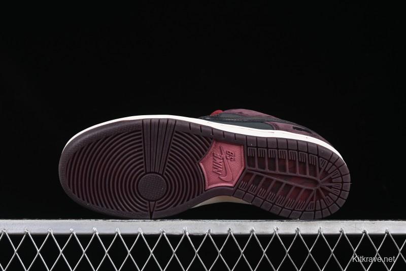 Nike SB Dunk Low "Dark Burgundy & Black" - Premium Suede Skate Shoes