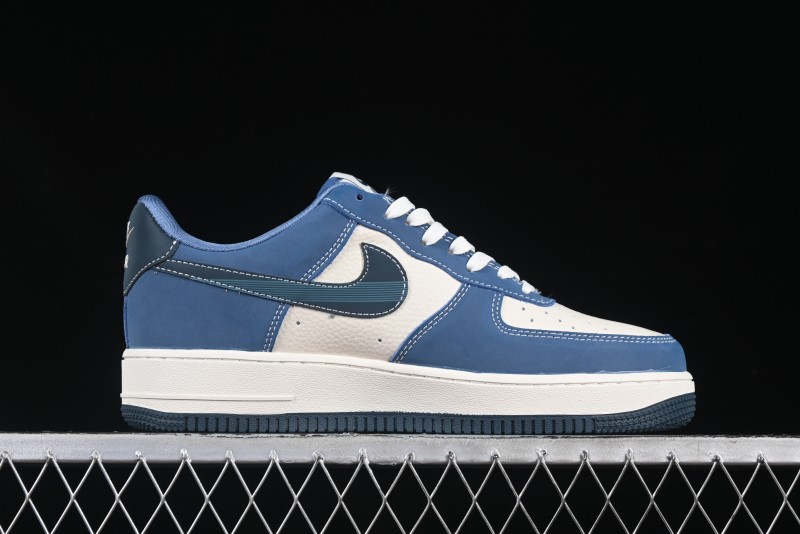Nike Air Force 1 '07 Low Collaboration White Blue Ghost Face Casual Sneakers with Strap - KK1988-068