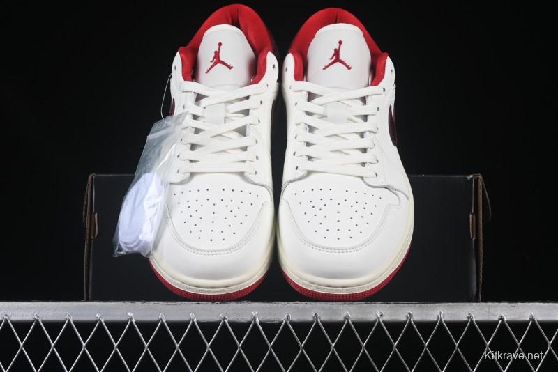 Nike Air Jordan 1 Low AJ1 White Red Low Top Casual Sneakers - HJ9338-106