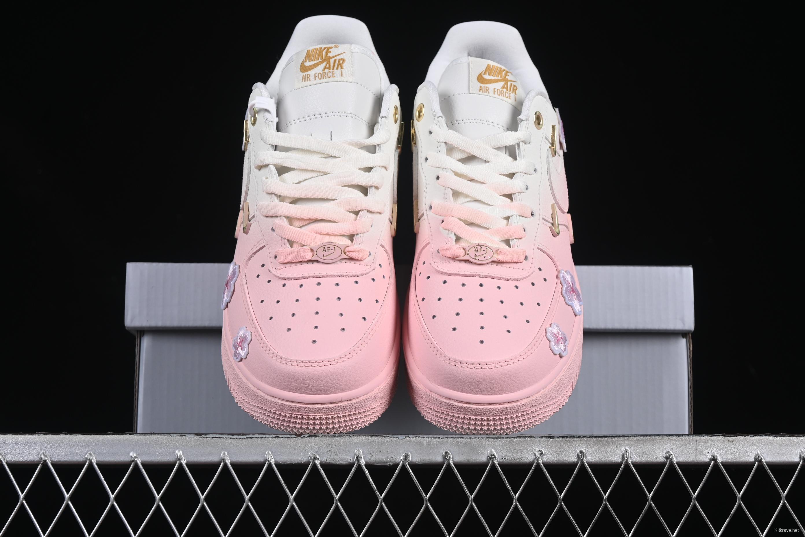 Nike Air Force 1'07 Low Casual Sneakers with Cherry Blossom Inspired Design - FC3654-121