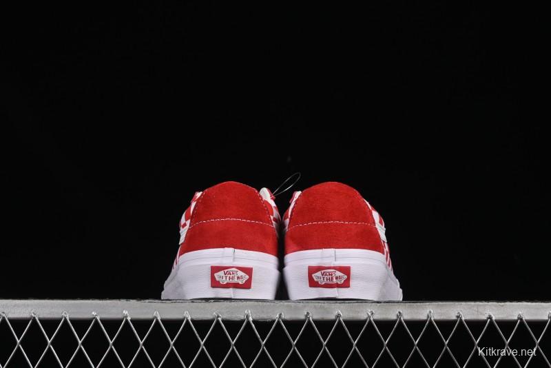 Vans Sk8-Low White Red Checkerboard Slip-Resistant Casual Skate Shoes - VN0A4UUK4W9
