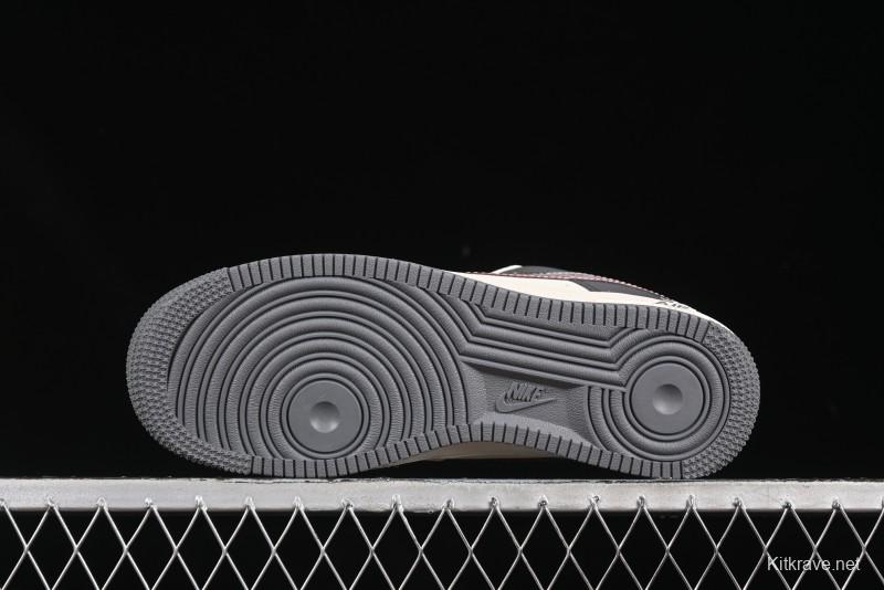 Nike Air Force 1 '07 Low Stussy Collaboration Render Red Swoosh Casual Sneakers - XS1958-573