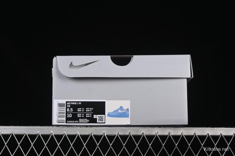 Nike Air Force 1'07 Low Casual Sneakers in Iceland Blue with Full-Length Air Cushion - ZH0316-070