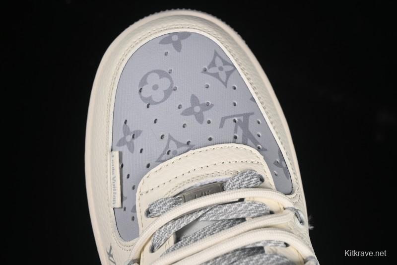 Nike Air Force 1'07 Low LV Collaboration Grey Print Drawstring Casual Sneakers - DM6868-062