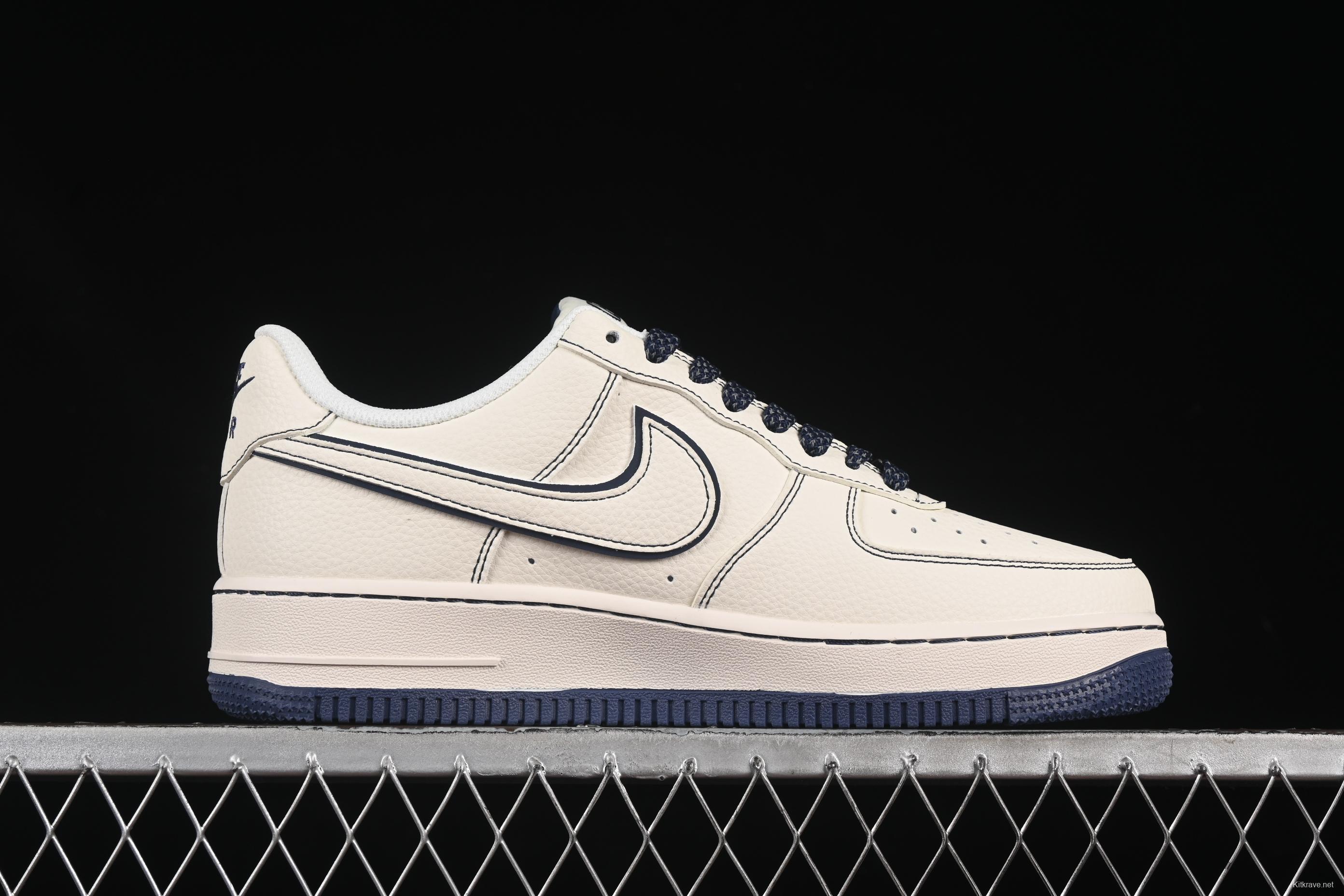 Nike Air Force 1'07 Low Collaboration Sneakers with Navy Blue Accents - HH7518-073