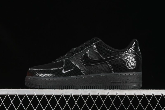 Nike Air Force 1'07 Low Lightning Collaboration Black Snake Scale Casual Sneakers - SC9207-529